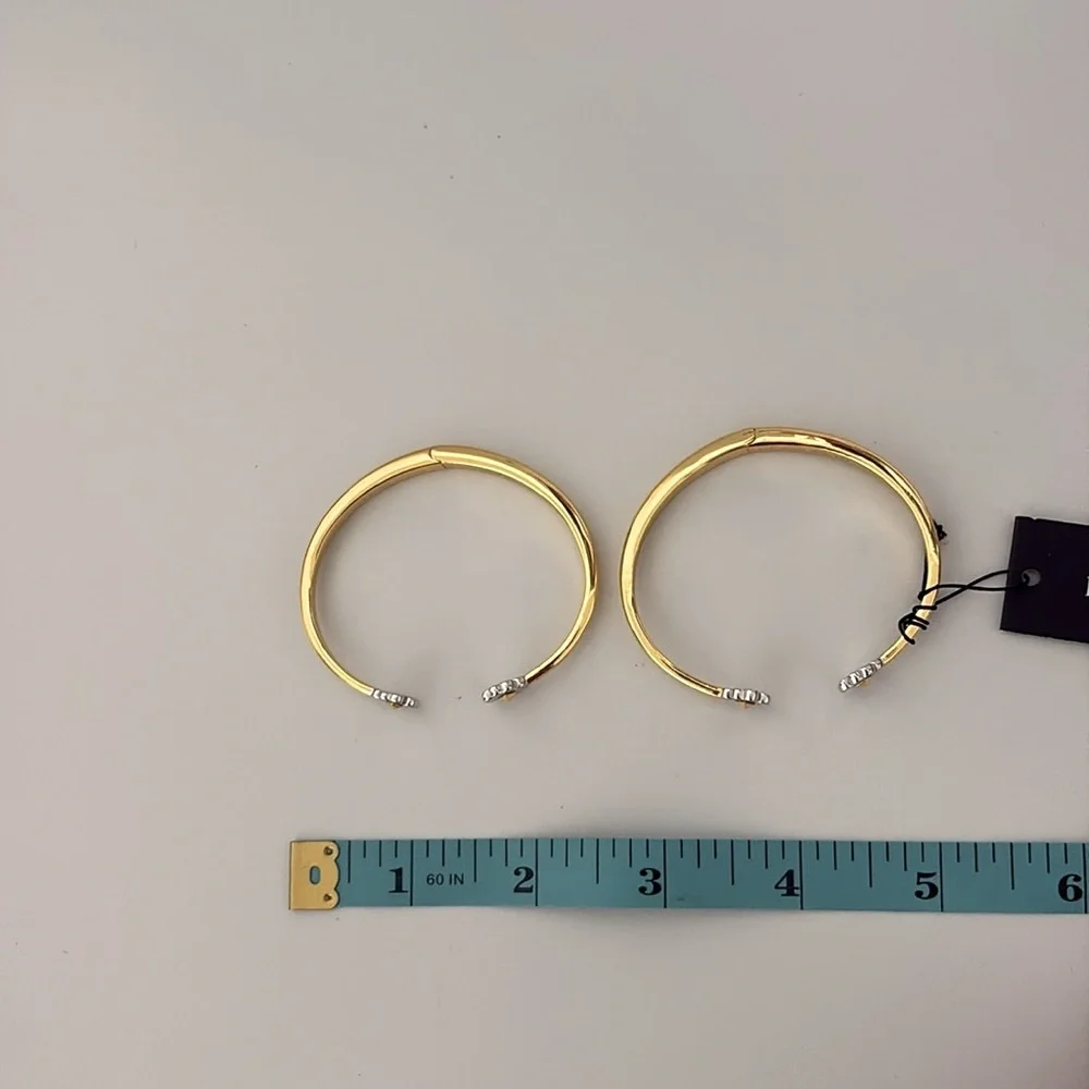 Lot of 2x NEW [kate spade] Spades & Studs Gold Metal Cuff Flower Bracelets - Picture 13 of 14